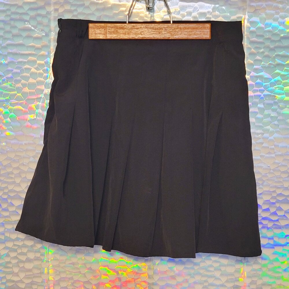 Black Pleated Mini Skort by Halara Size Large